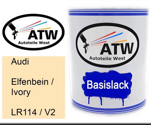 Audi, Elfenbein / Ivory, LR114 / V2: 1L Lackdose, von ATW Autoteile West.